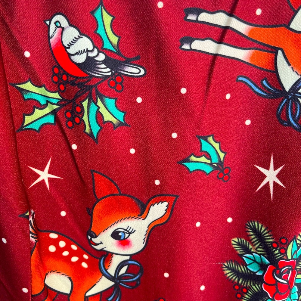Sourpuss pinup DeeDee dress.  Christmas theme raindeer dress size xl